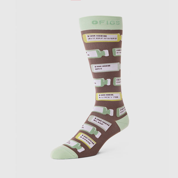 Unisex Smokey Taupe Vital Vials - Compression Socks