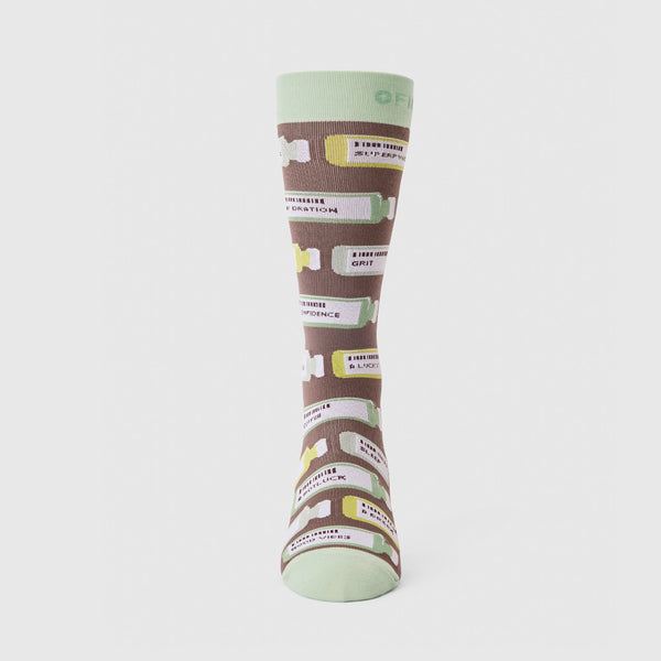 Unisex Smokey Taupe Vital Vials - Compression Socks