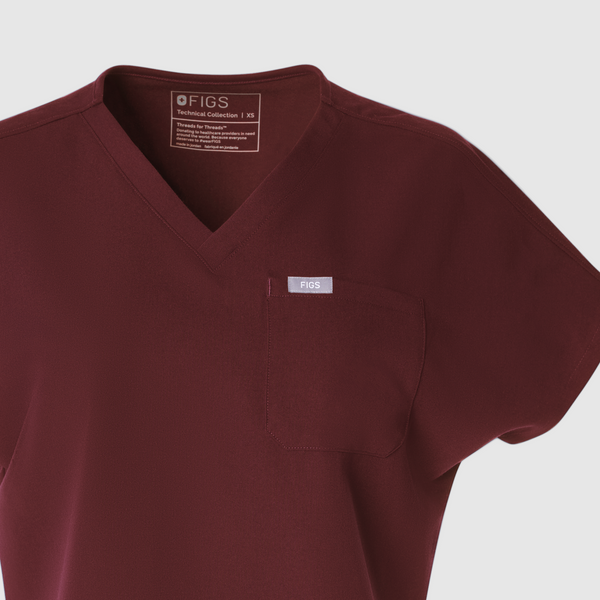 Embroidery: Burgundy Arua V-Neck