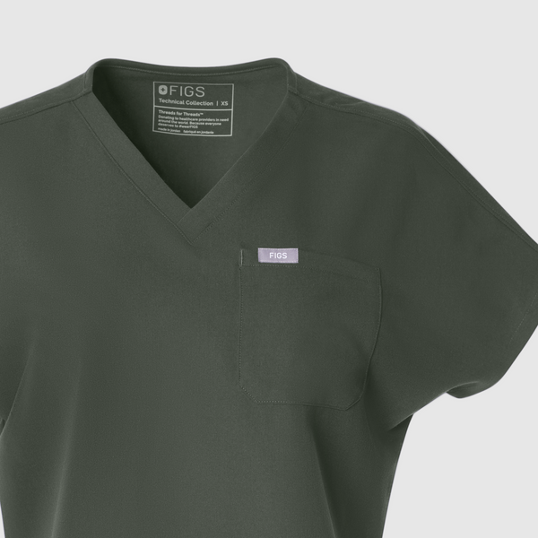 Embroidery: Moss Arua V-Neck