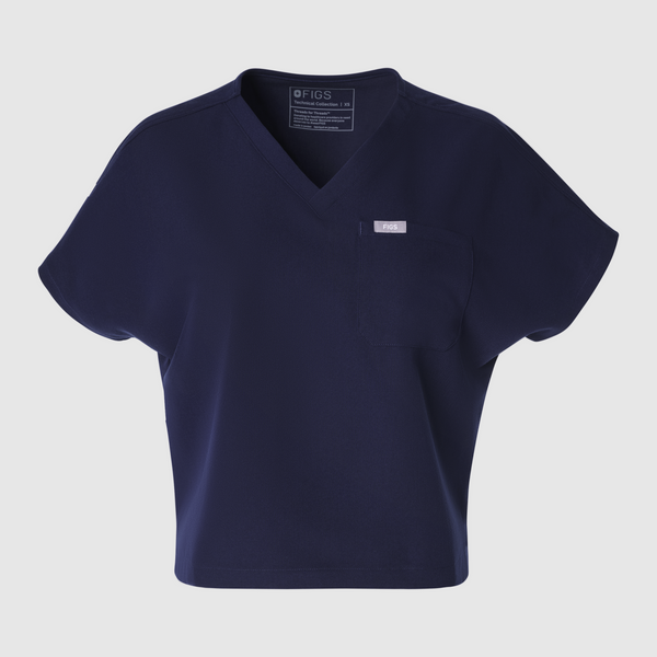 Embroidery: Navy Arua V-Neck