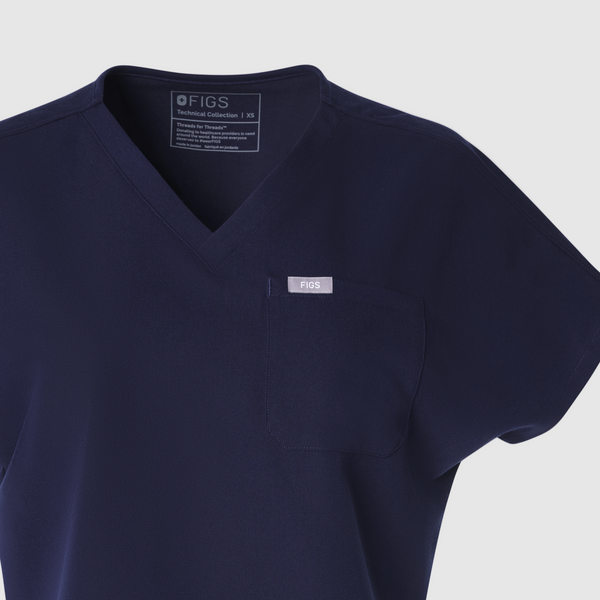 Embroidery: Navy Arua V-Neck