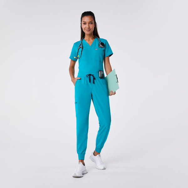 women's Teal Zamora - Petite Jogger Scrub Pant™
