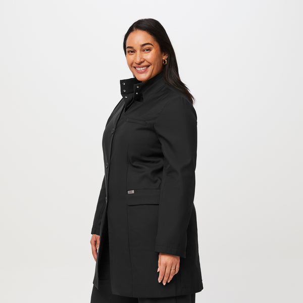 Women's Black FIGSPRO™ High Collar Lab Coat