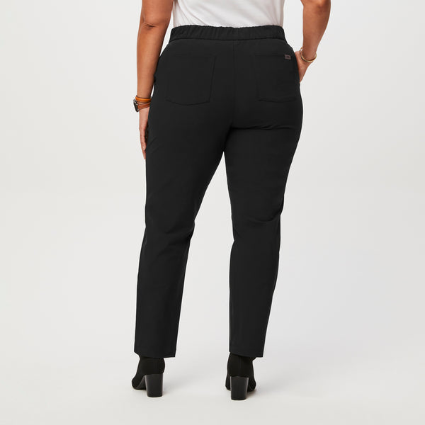 women's Black FIGSPRO™ Skinny Zip Fly - Petite Trouser