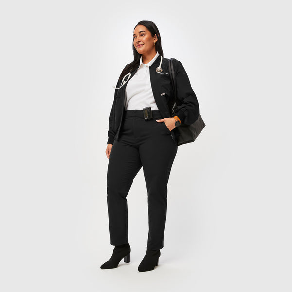 women's Black FIGSPRO™ Zip Fly - Skinny Scrubtrouser