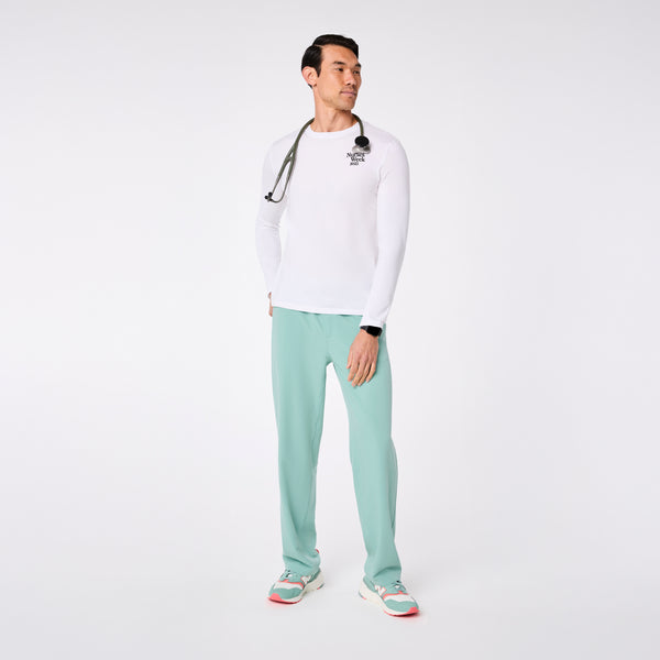 men's White Turn Patient By Myself Supersoft - Longsleeve Underscrub