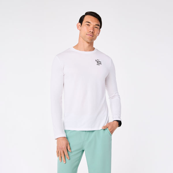 men's White Turn Patient By Myself Supersoft - Longsleeve Underscrub