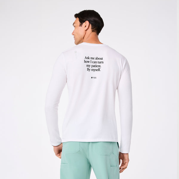 men's White Turn Patient By Myself Supersoft - Longsleeve Underscrub