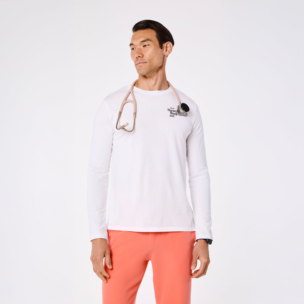 men's White Coffee Order Supersoft - Longsleeve Underscrub