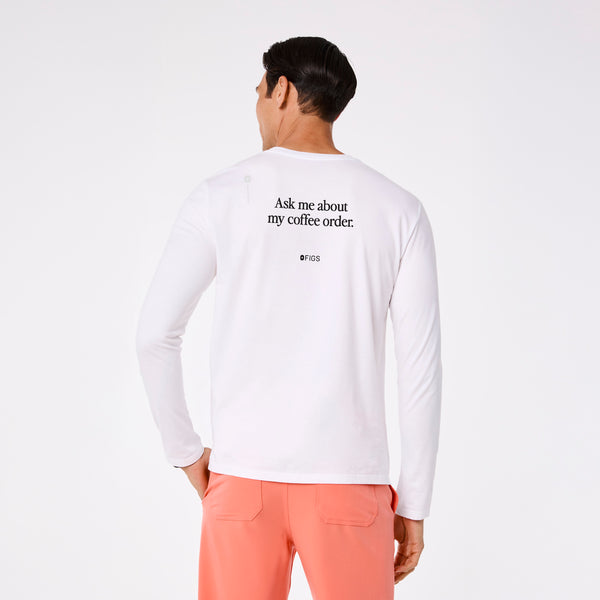 men's White Coffee Order Supersoft - Longsleeve Underscrub