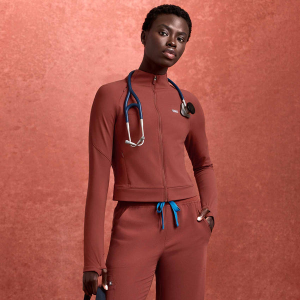 Women's Sienna ContourKnit Cropped Scrub Jacket