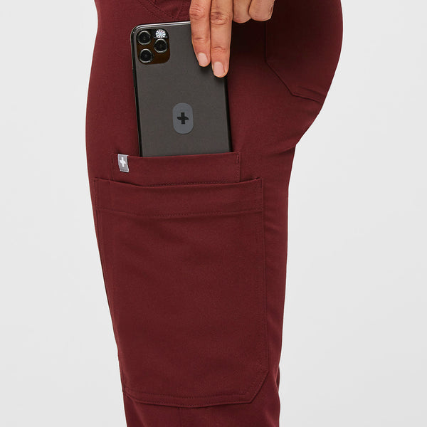 Women's Burgundy Yola High-Rise Slim 2.0 - Petite  Scrub Pant
