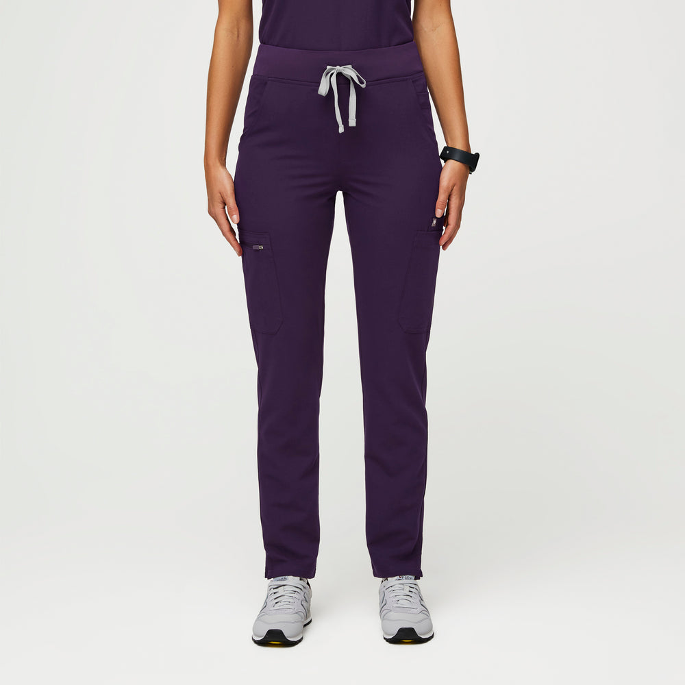 women's Purple Jam High Waisted Yola™ - Petite Skinny Scrub Pants (3XL - 6XL)