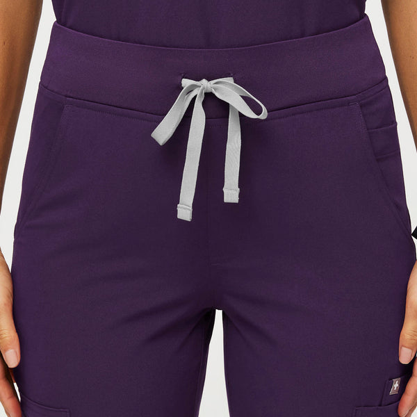 women's Purple Jam High Waisted Yola™ - Petite Skinny Scrub Pants (3XL - 6XL)
