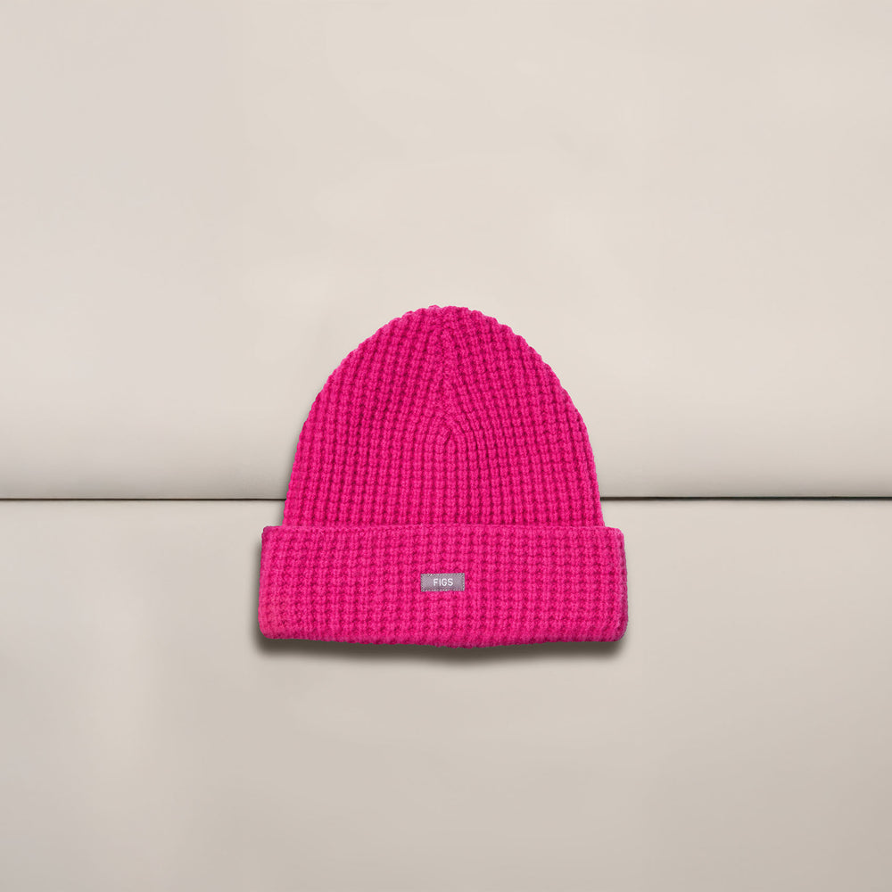 Shocking Pink Waffle Beanie