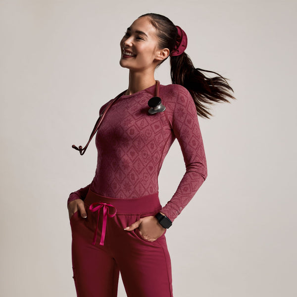 Women's Deep Cranberry Salta Seamless - Long-Sleeve Underscrub