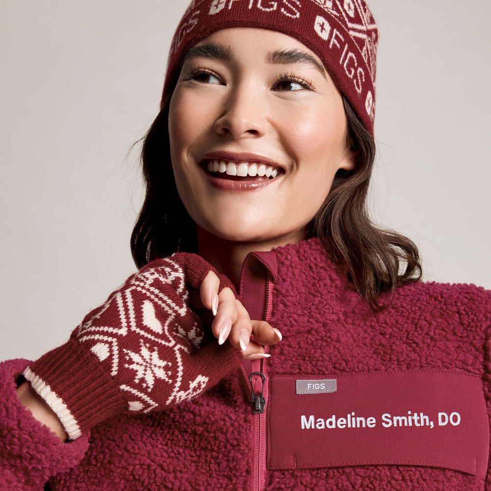 women's Deep Cranberry On-Shift High Pile - Fleece Pullover Jacket™