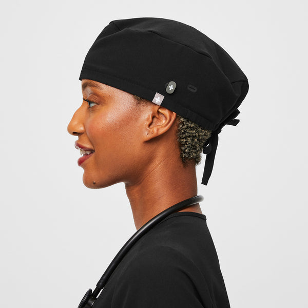 Black Modern - Classic Scrub Cap Buttonholes