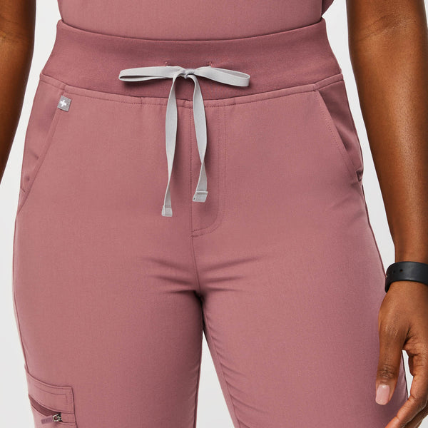 women's Mauve High Waisted Zamora™ - Petite Jogger Scrub Pants (3XL - 6XL)