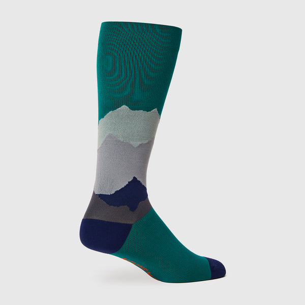 men's Forest Green Mountains - Compression Socks