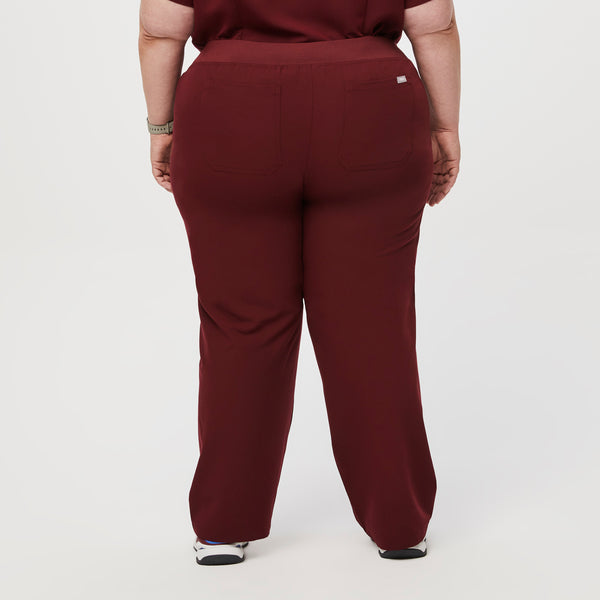 women's Burgundy Livingston™ - Petite Basic Scrub Pants (3XL - 6XL)