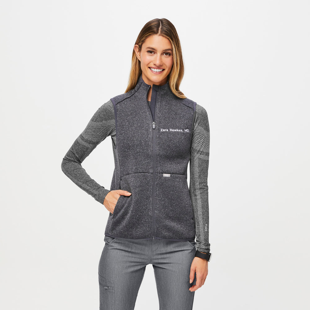 women's Heathered Dark Charcoal On-Shift™ - Sweater Knit Vest