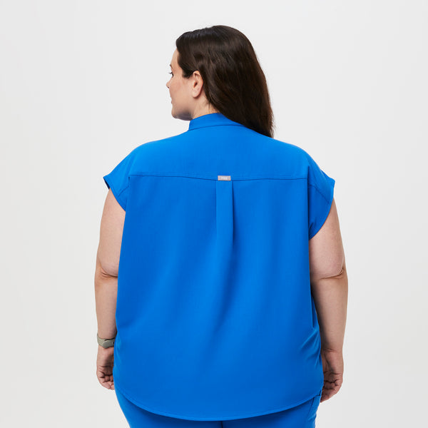 women's Royal Blue Rafaela™ - Oversized  Scrub Top (3XL - 6XL)