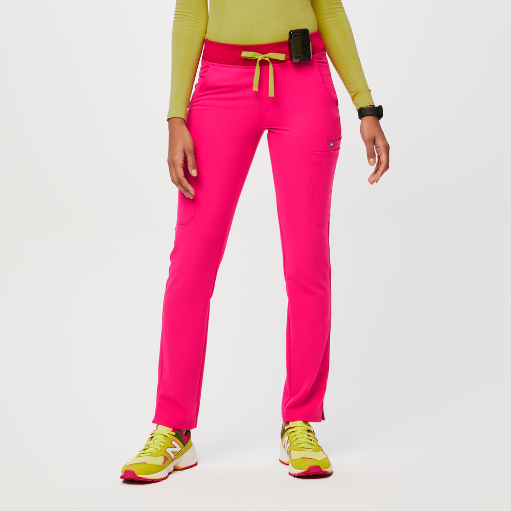 women's Shocking Pink Yola™  - Tall Skinny Scrub Pants 2.0