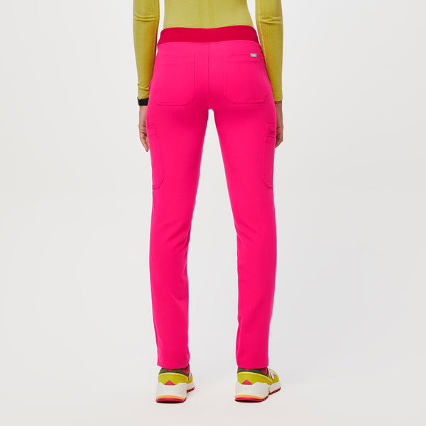 women's Shocking Pink Yola™ - Petite Skinny Scrub Pants 2.0 (3XL - 6XL)