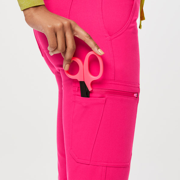 women's Shocking Pink Yola™ - Petite Skinny Scrub Pants 2.0 (3XL - 6XL)