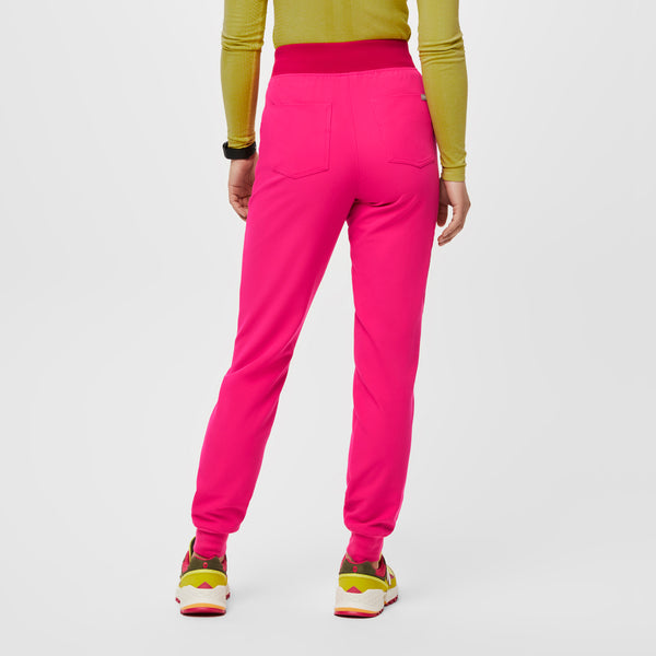 women's Shocking Pink High Waisted Zamora™ - Tall Jogger Scrub Pants