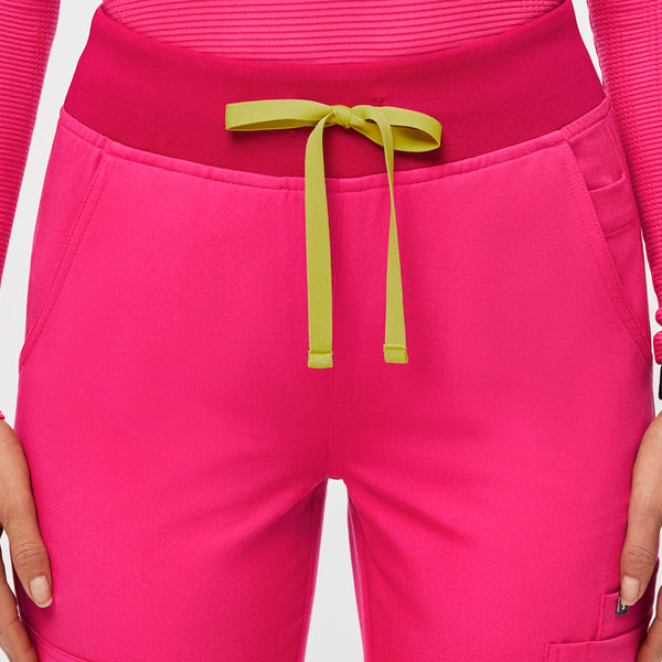 women's Shocking Pink High Waisted Yola™ - Petite Skinny Scrub Pants ( 3XL - 6XL)