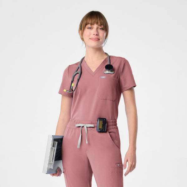 women's Mauve Catarina™ - One-Pocket Scrub Top