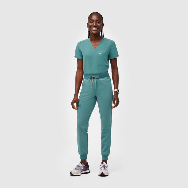 women's Hydrogreen Zamora™ High Waisted - Petite Jogger Scrub Pants