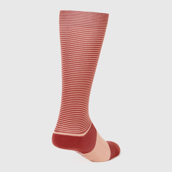 women's Mauve Mini Stripe - Compression Socks