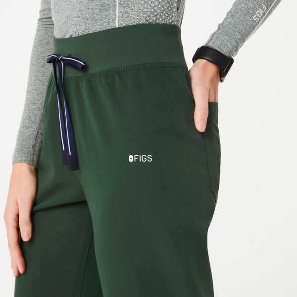 women's British Racing Green High Waisted Livingston™ - Basic Racing Scrub Pants