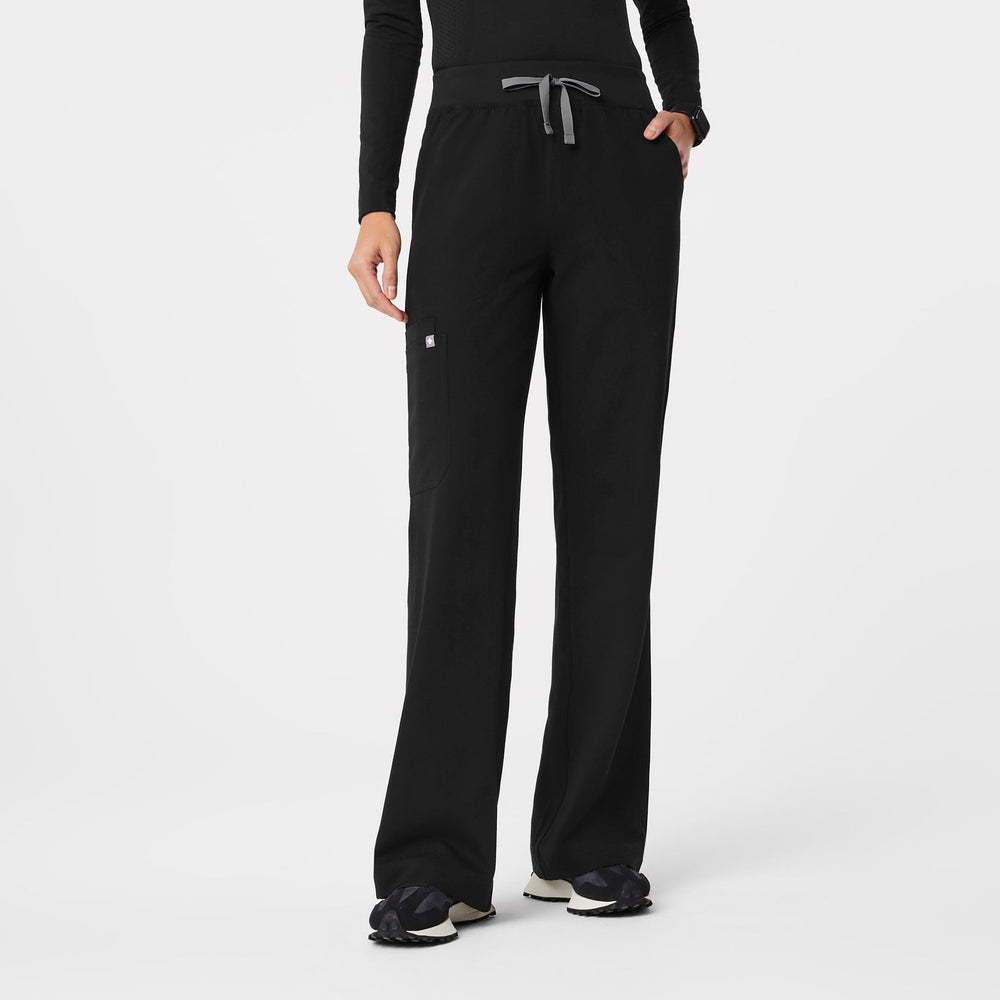 women's Black High Waisted Isabel Wide Leg - Scrub Pant