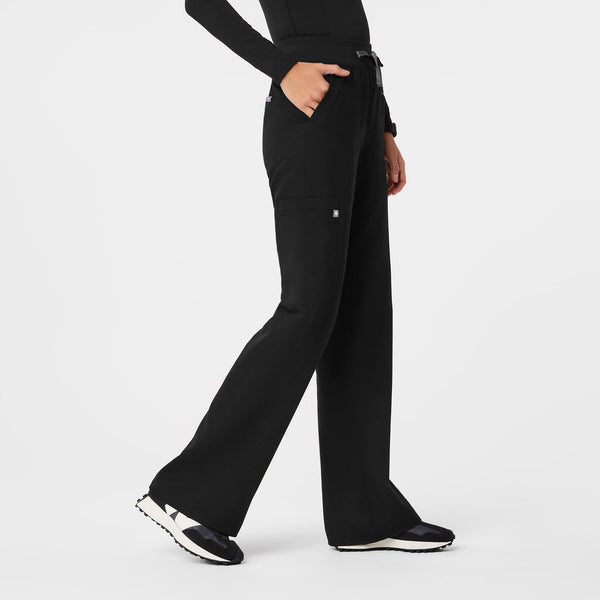 women's Black High Waisted Isabel Wide Leg - Scrub Pant