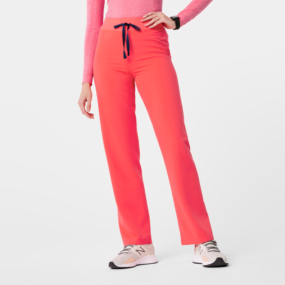 women's Fiery Coral High Waisted Livingston™ - Tall Basic Scrub Pants
