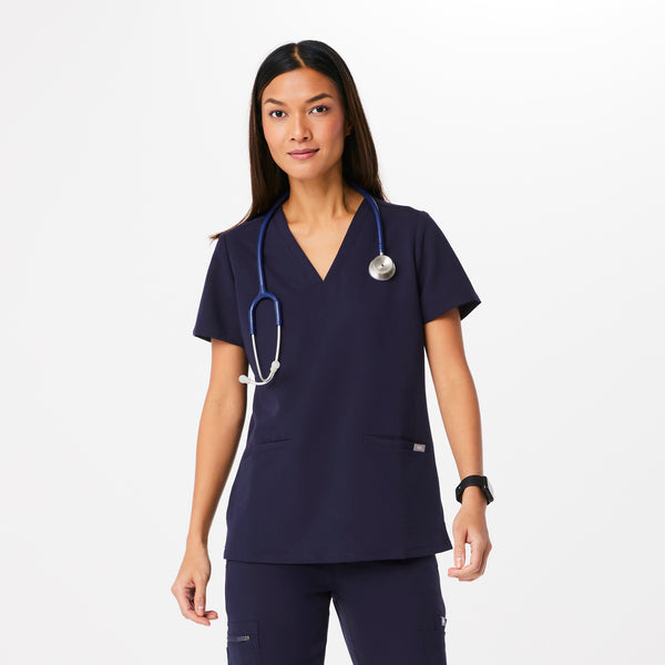 Women's Navy Casma™ - Three-Pocket Scrub Top