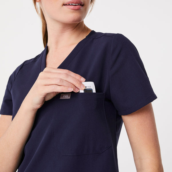 Women's Navy Catarina™ - One-Pocket Scrub Top