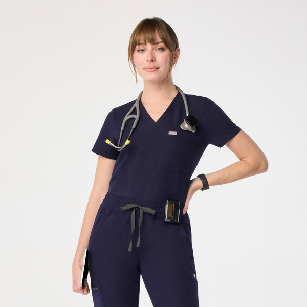 Women's Navy Catarina™ - One-Pocket Scrub Top