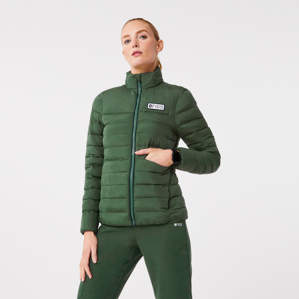 women's British Racing Green Racing On-Shift™ Packable - Puffer Jacket