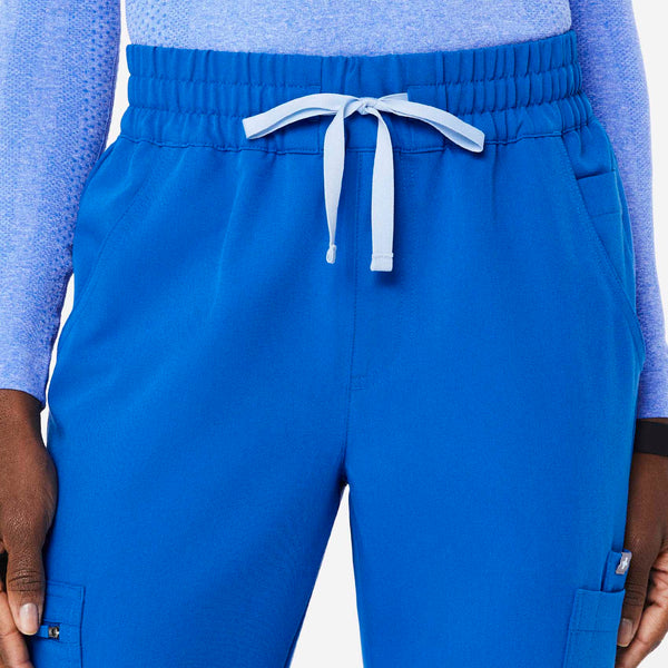 women's Royal Blue High Waisted Uman Relaxed - Petite Jogger Scrub Pants