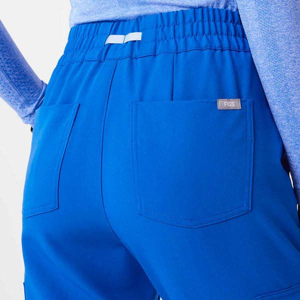 women's Royal Blue High Waisted Uman Relaxed - Petite Jogger Scrub Pants