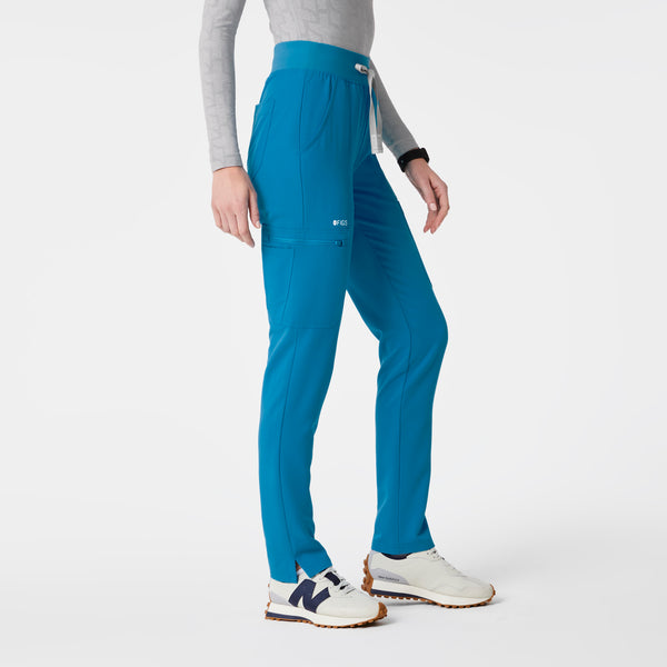 women's Extreme Blue High Waisted Yola™ - Skinny Extremes Scrub Pants (3XL - 6XL)