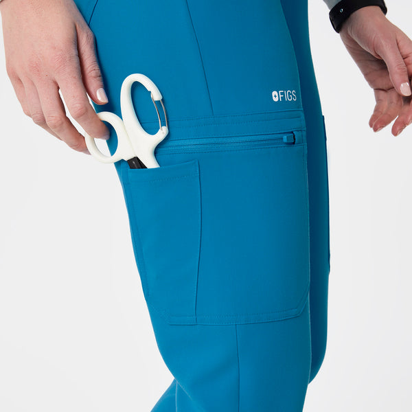 women's Extreme Blue High Waisted Yola™ - Petite Skinny Extremes Scrub Pants