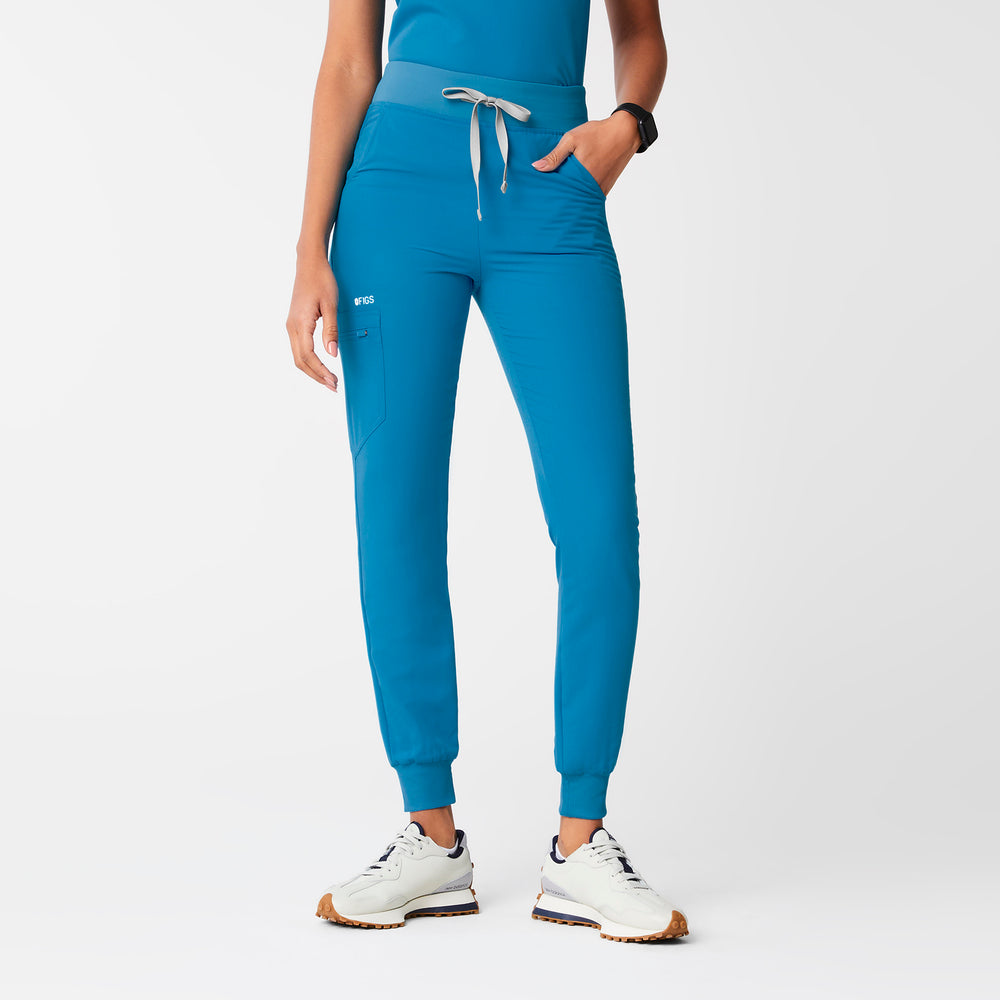 women's Extreme Blue High Waisted Zamora™- Petite Jogger Extremes Scrub Pants (3XL - 6XL)