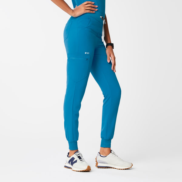 women's Extreme Blue High Waisted Zamora™ - Tall Jogger Extremes Scrub Pants (3XL - 6XL)